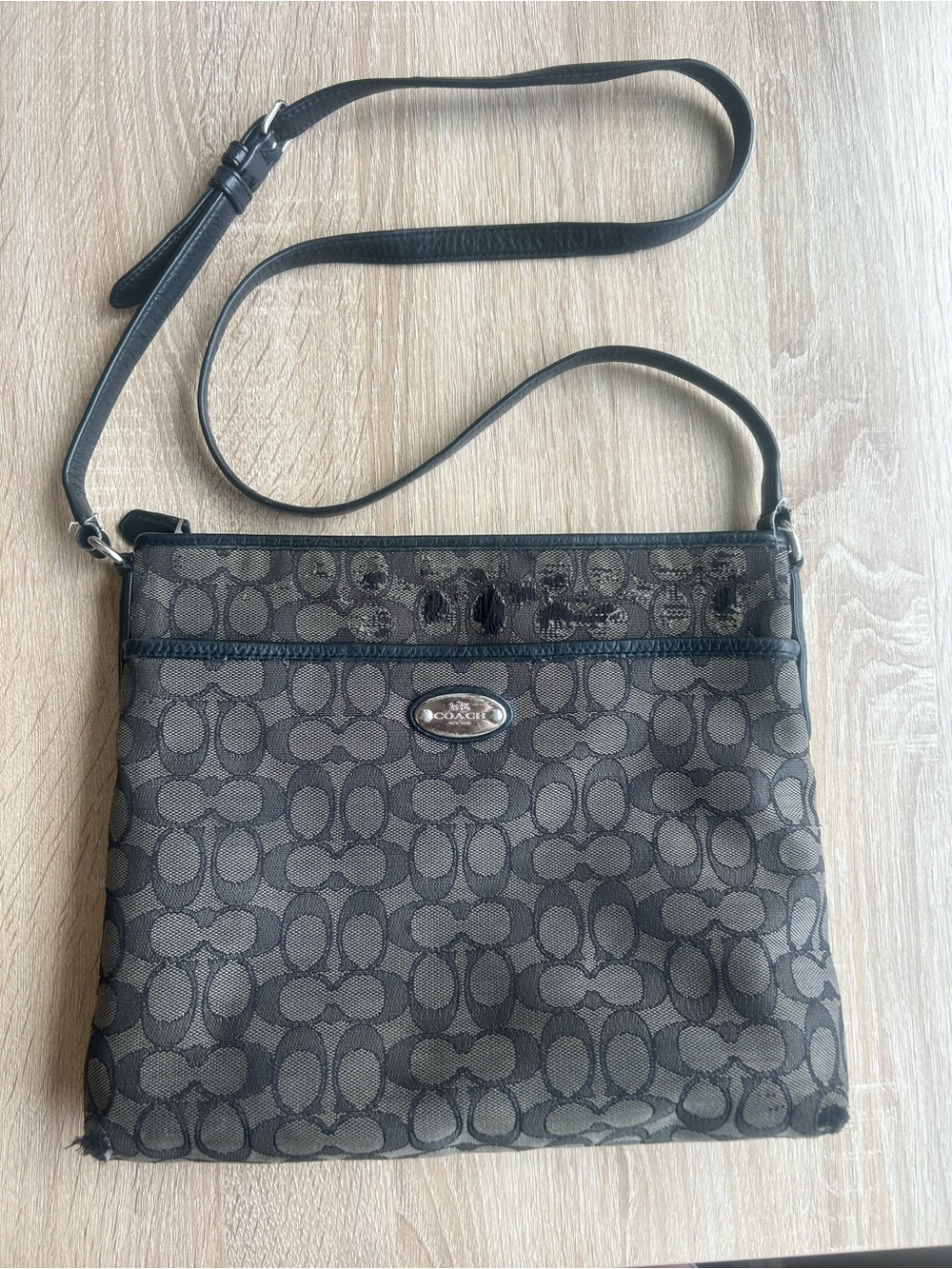 Coach Signature Crossbody Bag in Black/Gray